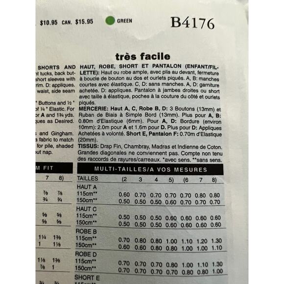 Butterick 4176 pattern toddlers top dress shorts pants sz 2 3 4 5 - Picture 6 of 7